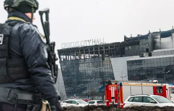 Spalone Crocus City Hall w Krasnogorsku. 23 marca 2024 r. // Fot. AFP / East News