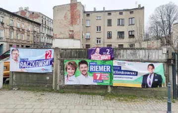 Kampania przed wyborami samorządowymi. Łódź, ul. Nawrot, marzec 2024 r. / fot. PIOTR KAMIONKA / REPORTER