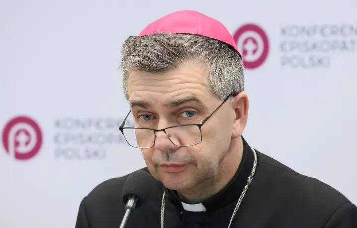 Bp Wojciech Osial, zebranie Plenarne Konferencji Episkopatu Polski. 14 marca 2025 r. // Fot. Wojciech Olkuśnik / East News 