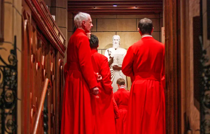 „Mesjasz” G.F. Händla w wykonaniu orkiestry Concert Royal oraz chóru chłopięco-męskiego z kościoła św. Tomasza w Nowym Jorku, grudzień 2013 r. // Fot. Hiroyuki Ito / Getty Images 