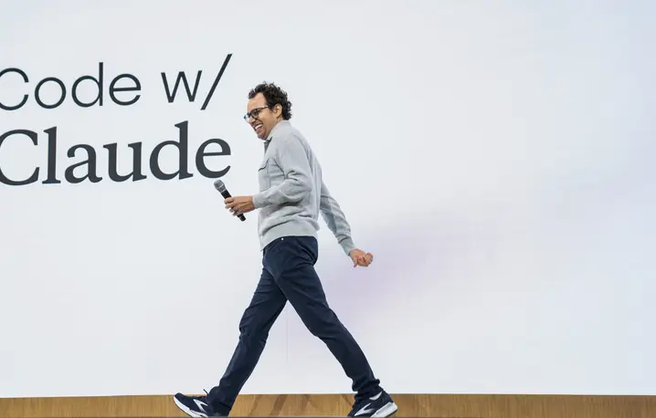 Dario Amodei, dyrektor generalny Anthropic, podczas konferencji dla deweloperów Code with Claude. San Francisco, 22 maja 2025 r. // Fot. Don Feria / AP / East News 