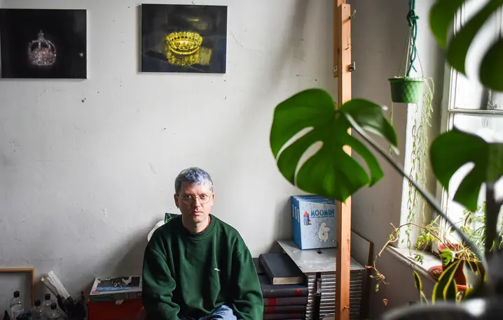 Łukasz Stokłosa w swojej krakowskiej pracowni. 5 lutego 2026 r. // Fot. Jacek Taran