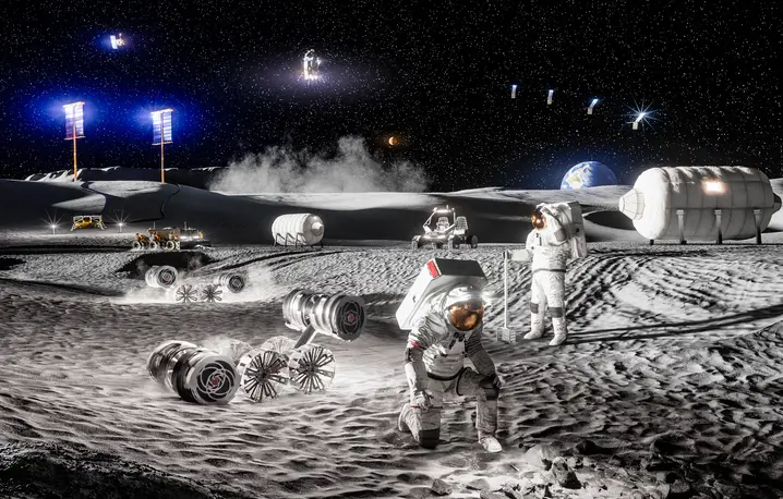 Wizualizacja przyszłej bazy NASA na Księżycu // NASA 