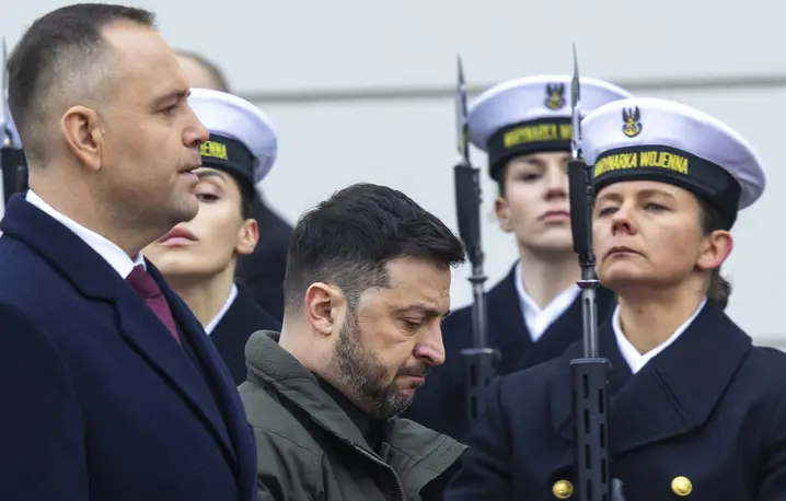 Wizyta prezydenta Ukrainy Wołodymyra Zelenskiego w Polsce. Spotkanie z prezydentem Karolem Nawrockim. Warszawa, 19 grudnia 2025 r. // Fot. Andrzej Iwańczuk / Reporter