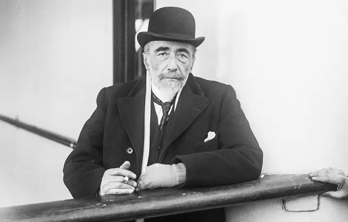 Józef Conrad na pokładzie statku S.S. Tuscania przybywa do Nowego Jorku, maj, 1923 r. // Fot. Bettmann / Getty Images 