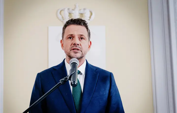 Rafał Trzaskowski podczas konferencji prasowej. Warszawa, 3 lipca 2026 r. // Fot. Filip Naumienko / Reporter