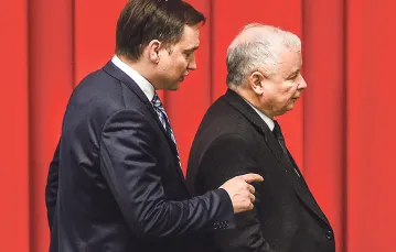 Zbigniew Ziobro i Jarosław Kaczyński, Warszawa, luty 2016 r. / ADAM CHEŁSTOWSKI / FORUM