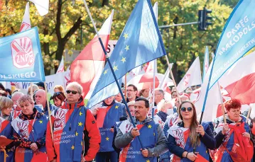 Protest nauczycieli i pracowników oświaty. Warszawa, 9 października 2021 r.  / LESZEK SZYMAŃSKI / PAP