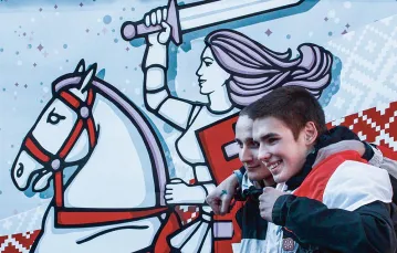 „Dzień Wolności”: tradycyjny protest opozycji białoruskiej w rocznicę deklaracji niepodległości. Mińsk, 25 marca 2016 r. / MIKALAI ANISHCHANKA / ANADOLU AGENCY / GETTY IMAGES