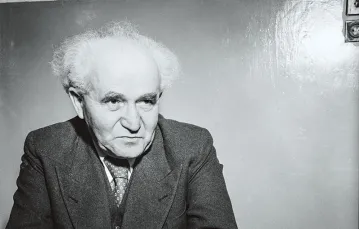 Ben Gurion, jeszcze jako przewodniczący Agencji Żydowskiej, Tel Awiw, 29 marca 1948 r. / BETTMANN / GETTY IMAGES