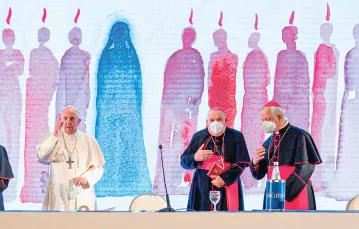 Spotkanie papieża Franciszka z biskupami Konferencji Episkopatu Włoch, 24 maja 2021 r. / VATICAN MEDIA / AFP / EAST NEWS