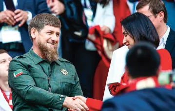 Prezydent Czeczenii Ramzan Kadyrow podczas otwarcia mundialu, Moskwa,  14 czerwca 2018 r. / VALERY SHARIFULIN / TASS / FORUM