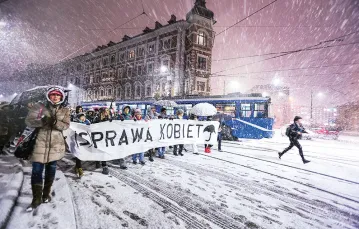 Protest zorganizowany przez Ogólnopolski Strajk Kobiet, Kraków, 17 stycznia 2018 r. / FILIP RADWAŃSKI / FORUM