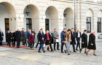 Członkowie nowej Rady Ministrów opuszczają Pałac Prezydencki po otrzymaniu nominacji.  9 stycznia 2018 r. / KUBA ATYS / AGENCJA GAZETA