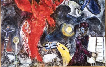 Marc Chagall, „Upadający anioł”,  1923-1933, 1947, ze zbiorów Muzeum Sztuki w Bazylei, Szwajcaria / INTERFOTO / FORUM