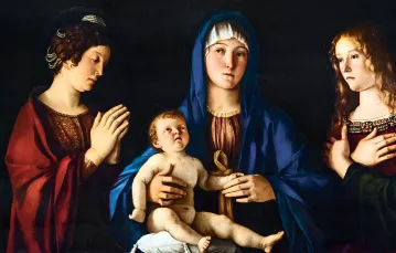 Giovanni Bellini „Madonna z dzieciątkiem ze św. Katarzyną i Marią Magdaleną”, ok. 1490 r., Gallerie dell’Accademia w Wenecji / / DIDIER DESCOUENS / DOMENA PUBLICZNA