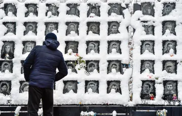 Miejsce pamięci poległych pięć lat temu na Majdanie. Kijów, 6 lutego 2019 r. / SERGEI SUPINSKY / AFP / EAST NEWS
