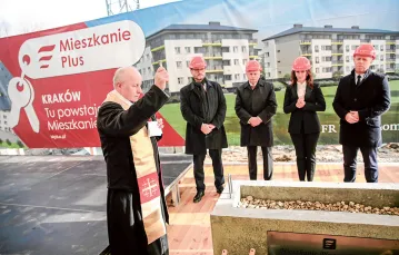 Wmurowanie aktu erekcyjnego pod budowę osiedla w programie Mieszkanie Plus, Kraków, październik 2019 r. / JAKUB PORZYCKI / AGENCJA GAZETA
