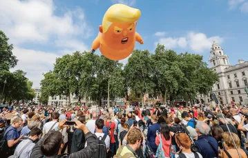 Balon symbolizujący Donalda Trumpa na demonstracji przeciw jego wizycie. Londyn, 13 lipca 2018 r. / TOLGA AKMEN / AFP / EAST NEWS