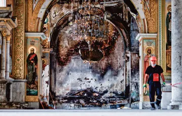 Wnętrze zniszczonej katedry Przemienienia Pańskiego w Odessie, 23 lipca 2023 r. / YAN DOBRONOSOV / GLOBAL IMAGES UKRAINE / GETTY IMAGES