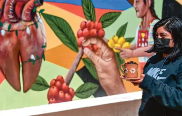 Mural w muzeum kawy, San Cristóbal, Meksyk, styczeń 2022 r. / ARTURA WIDAK / NUR PHOTO / GETTY IMAGES