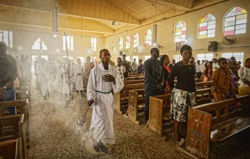 Kościół katolicki pw. św. Karola w Kano w północnej Nigerii. W 2014 r. doszło tu do zamachu bombowego, o który obwiniano islamskich ekstremistów z Boko Haram. Kano, Nigeria, 17 lutego 2019 r. / BEN CURTIS / AP / EAST NEWS