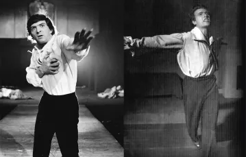 po lewej: Jerzy Trela jako Konrad w inscenizacji „Dziadów”, Stary Teatr, Kraków, 1973 r.po prawej: Ignacy Gogolewski w roli Konrada w „Dziadach”, Teatr Polski w Warszawie, 1955 r. / WOJCIECH PLEWIŃSKI / STARY TEATR // FRANCISZEK MYSZKOWSKI / INSTYTUT TEATRALNY