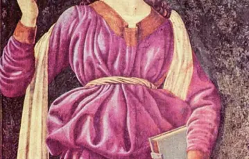 Sybilla Kumańska na fresku namalowanym przez Andreę del Castagno (ok. 1450, Galeria Uffizi, Florencja). Tysiącletnie życie nie przyniosło jej szczęścia. Otrzymała je w darze od zauroczonego nią Apolla, któremu służyła jako kapłanka w jednej z wyroczni. / DOMENA PUBLICZNA