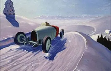 Rafał Malczewski: "Auto na tle pejzażu zimowego", ok. 1930 / 