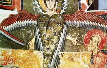 Serafin oczyszczający wargi Izajasza, szkoła katalońska, XII wiek / repr. The Bridgeman Art Library / 