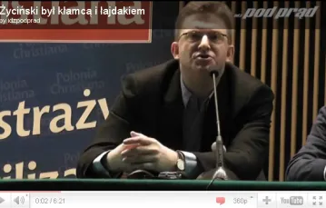 Grzegorz Braun podczas wykładu na KUL / YouTube / 