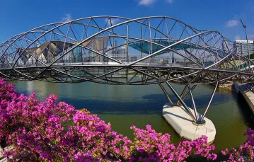 Most Helisy w Singapurze. Charakterystyczny kształt cząsteczki DNA jest już fenomenem kulturowym / PAUL BROWN / ARDEA.COM / EAST NEWS / PAUL BROWN / ARDEA.COM / EAST NEWS