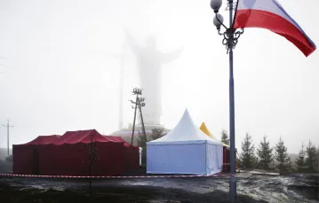 Poświęcenie pomnika Chrystusa Króla w Świebodzinie, 21 listopada 2010 r. / fot. Tomasz Wiech / 