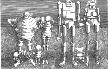 „Cyberiada”, 1972 r. W tekście dalej: ilustracje do „Bajek robotów”,  1989 r. / 