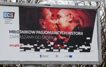Billboard z Edwardem Gierkiem i Leonidem Breżniewem