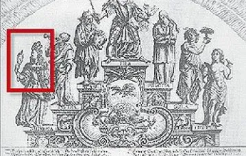 Rycina z Oficyny Paula Fürsta (ok. 1635): "Siedem Grzechów Głównych" (pierwsza z lewej - Pycha) / 