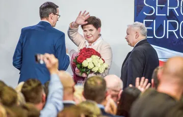 Wieczór wyborczy w sztabie PiS, Warszawa, 26 maja 2019 r. / ZBYSZEK KACZMAREK / REPORTER