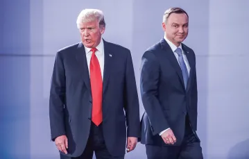 Prezydenci Donald Trump i Andrzej Duda w Warszawie, lipiec 2017 r. / GALLO IMAGES / GETTY IMAGES