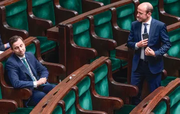 Władysław Kosiniak-Kamysz i Borys Budka w czasie posiedzenia Sejmu, maj 2020 r. / JACEK DOMIŃSKI / REPORTER