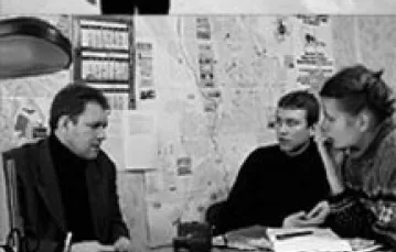 u góry: przedsiębiorca Walery Karpienko. Na dole: Witalij Wygołow w rozmowie z reporterami "TP" (fot. Natalia Woźniewicz) / 