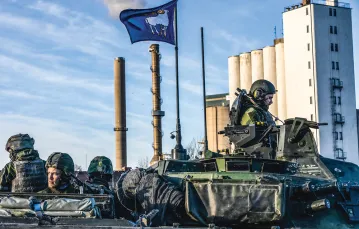 Patrol regimentu Gotland w okolicach portu i lotniska na Gotlandii.Szwecja, 16 stycznia 2022 r. / KARL MELANDER / TT NEWSAGENCY / FORUM