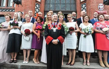 Prezydent Biedroń udzielił ślubu cywilnego dziesięciu parom z całej Polski, Słupsk, sierpień 2018 r. / RYSZARD NOWAKOWSKI / FORUM