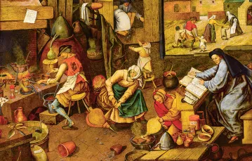 Pieter Bruegel młodszy „Alchemik”,  ok. 1600 r. / DOMENA PUBLICZNA