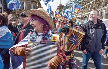 Manifestacja na rzecz niepodległości Szkocji, Glasgow, 4 maja 2019 r. / JEFF J. MITCHELL / GETTY IMAGES
