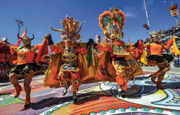 Karnawał w boliwijskim Oruro, związany z obchodzonym 2 lutego świętem maryjnym, 2008 r. / AIZAR RALDES / AFP / EAST NEWS