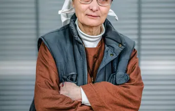 S. Małgorzata Chmielewska na planie programu „Dzień Dobry TVN”. Warszawa, luty 2014 r. / / TOMASZ URBANEK / DDTVN / EAST NEWS