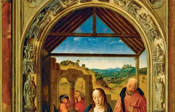 Dieric Bouts „Boże Narodzenie” (fragment) z poliptyku „Sceny z życia Maryi Dziewicy” (ok. 1445 r.) Muzeum Prado w Madrycie. / EAST NEWS