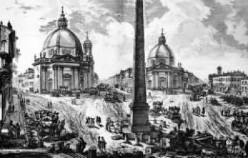 Widok Piazza del Popolo z tomu "Vedute di Roma", 1748 / 