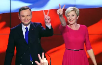 Agata i Andrzej Duda, wieczór wyborczy 10 maja 2015 r. / / fot. Jan Bielecki / East News