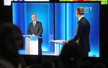 Debata prezydencka. Bronisław Komorowski i Andrzej Duda. Fot: EastNews/AP/FOTOLINK / 
